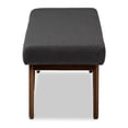 thumbnail image 4 of Baxton Studio Rika Mid-Century Modern Dark Gray Fabric Upholstered Walnut Brown Finished Boomerang Bench, 4 of 8