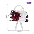thumbnail image 2 of Ramilletes Artificiales Unique Bargains Flores Pulseras Paquete de 2 Color Rojo Vino para Boda Ceremonia Graduación Fiesta Aniversario, 2 of 5