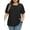 01 Black, variant on Gleelist Women's Plus Size Top Asymmetrical Knotted Neck T-Shirt Supersoft Essentials Tee Summer Short Sleeve Fashion Blouses(XL-5XL)