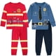 thumbnail image 1 of Uds. Pijamas para niños pequeños, conjunto de ropa de dormir para Halloween, cumpleaños, bombero, policía, fútbol, baloncesto, 1 of 3