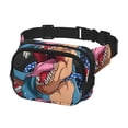thumbnail image 2 of Fuzoiu Blue Dinosaur Print Unisex Square Double Layer Waist Bag,Crossbody Fanny Pack Travel Workout Accessory, 2 of 9
