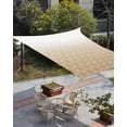 thumbnail image 3 of Sun Shade Sail 8x10Ft Brown White Ombre Geometric Trellis Morrocan Uv Block Sunshade Canopy Outdoor Shade Cover Rectangle Shade Cloth For Patio Garden Yard Deck Pergola, 3 of 6