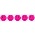 thumbnail image 2 of Autocollants Visage Heureux Rose Fluorescent / 0,75 Pouces Pouce Rond / Lot de 500, 2 of 2