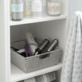 thumbnail image 5 of Simplify Shelf Rattan Tote Storage Basket in Grey, 5 of 7