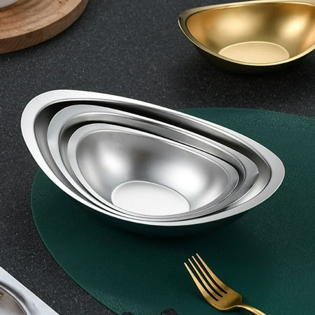 

Korean Cuisine Tableware Gold Ingot Bowl Ramen Stainless Steel Salad Bowl