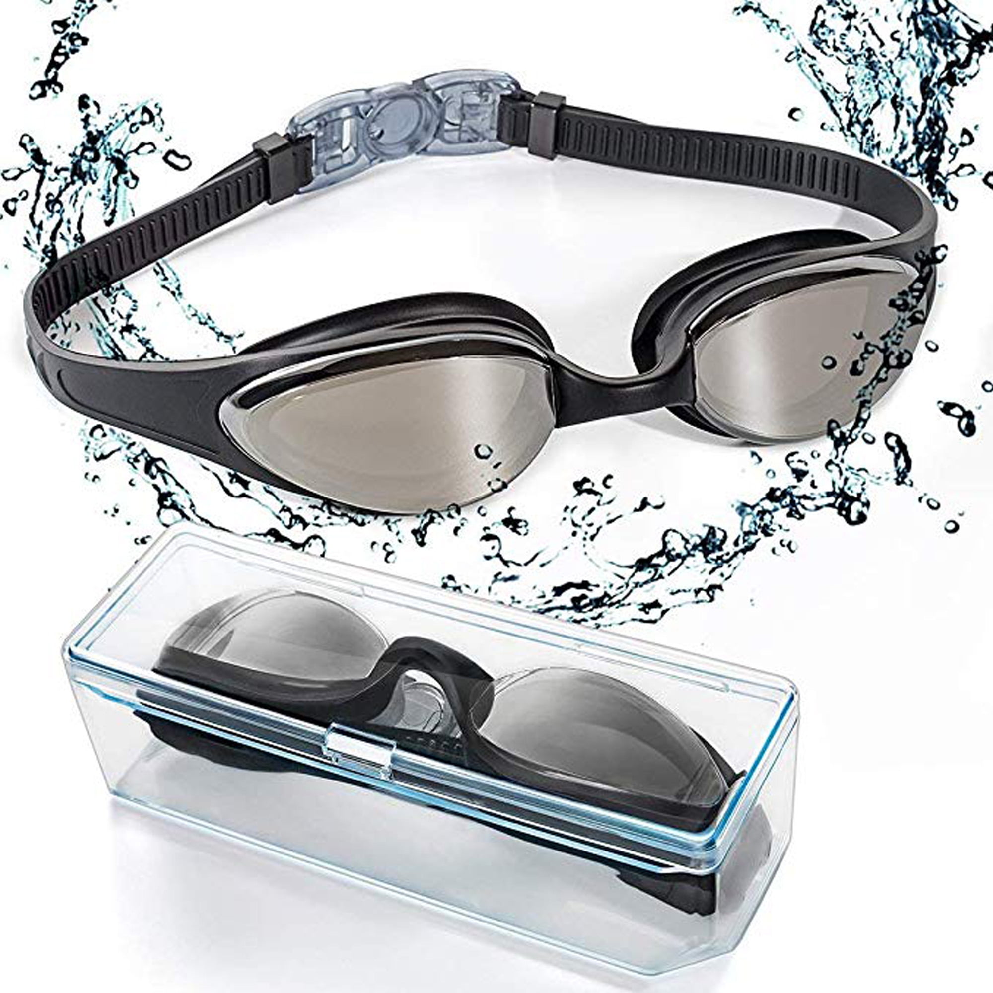 C.F.GOGGLE Swim Goggles, Swimming Goggles with Flexible Soft Nose