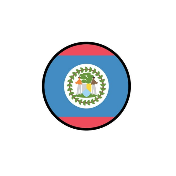 Belize Flag Circle Sticker Decal 4 inches - 4 inch