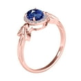thumbnail image 4 of Mauli Jewels Engagement Rings for Women 0.92 Carat Oval Shape Tanzanite & Halo Diamond Gemstone Ring Prong-Setting 10K Rose Gold, 4 of 6