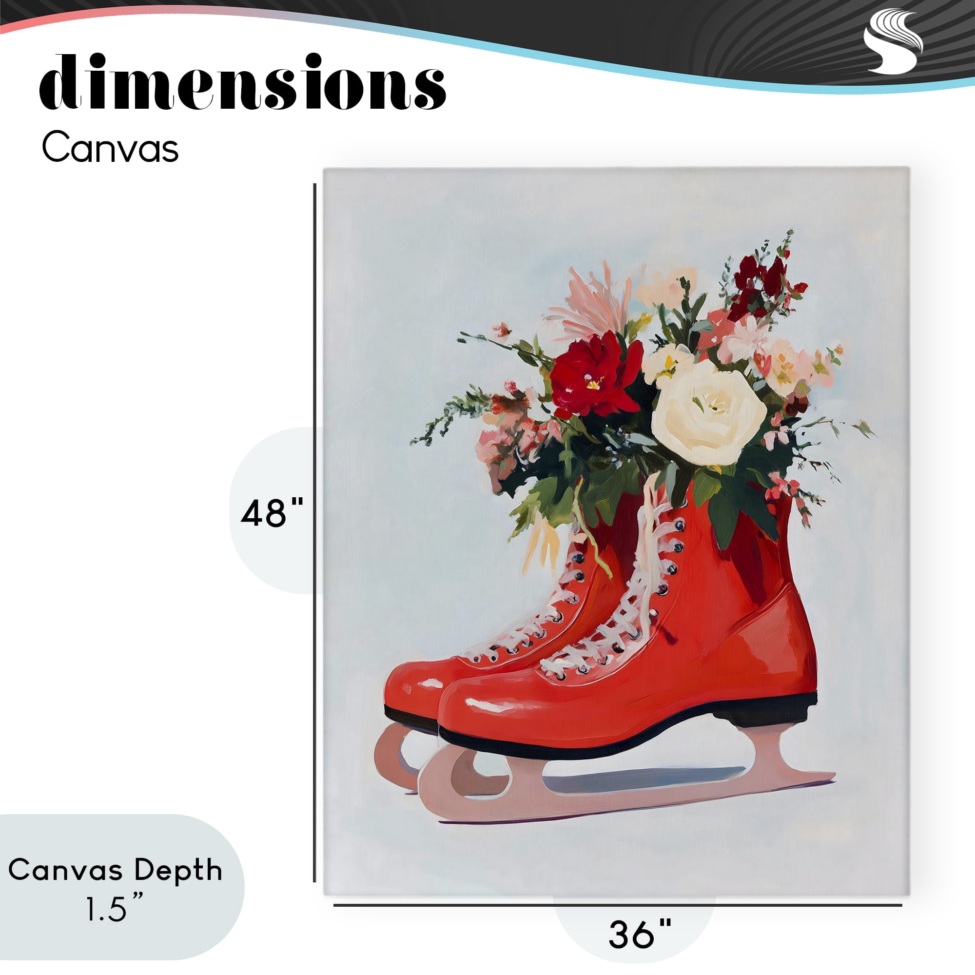 Stupell Industries Floral Ice Skates Canvas Wall Art, design by The Prints Vibe