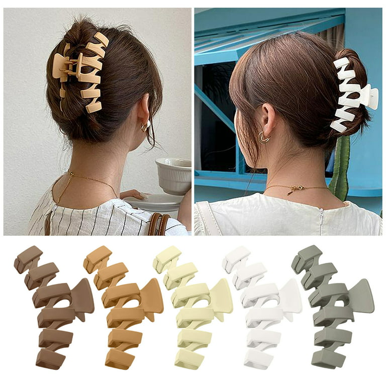 Pompotops 3 PCS Braided Hair Clips with 3 Small Clips for Women