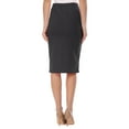 thumbnail image 3 of Moa Collection Women's Elastic High Waist Stretch Comfy Office Work Wear Solid Midi Skirt S-3XL, 3 of 5