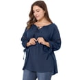 thumbnail image 2 of BluTop Cuello Redondo Mangas Raglán TalExtPaMujer Azul marino 4XL, 2 of 7