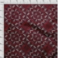 thumbnail image 3 of oneOone Silk Tabby Maroon Fabric Mandala & Triangle Geometric Diy Clothing Quilting Fabric Print Fabric By Yard 42 Inch Wide, 3 of 4