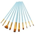 thumbnail image 3 of Juego de 10 pinceles para acuarela, cabezal de nailon, pincel para detalles Azul claro, 3 of 9