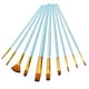 thumbnail image 3 of Juego de pinceles de pintura para principiantes, pintura al óleo de acrílico, 10 Uds., artesanía profesional, pintura facial y corporal, pinceles prof Azul claro mayimx Pinceles para acuarela, 3 of 9