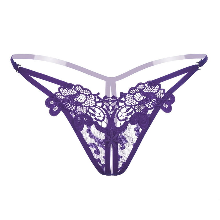 Micromodal and lace g-string Woman, Purple