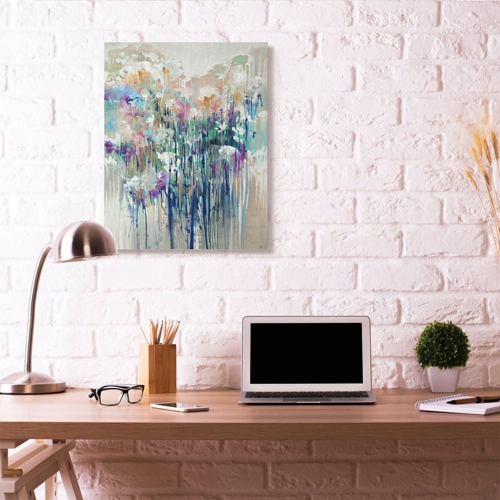 Stupell Industries Abstract Blue Purple Drip Painting Canvas Wall Art, 30 x 40, byThird and Wall
