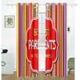 thumbnail image 2 of Coolnut Happy Parents Day Thermal Insulated Blackout Grommet Printed Window Curtain - 84x55 in - 100% Polyester 2 Panels, Stitchingstyles, 2 of 6