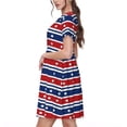 thumbnail image 2 of Honeii Fourth Of July Print Women’s Short Sleeve Dress, Comfortable Casual Dress, Soft Polyester Spandex Blend, Stylish Everyday Wear for Summer, Perfect for Travel and Vacation, 2 of 6