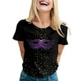 thumbnail image 1 of PMUYBHF T-Shirt à Manches Courtes Imprimé pour Femmes Printemps Été Vacances Col Rond 1431 TTG, 1 of 5