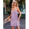 thumbnail image 4 of Ekouaer Nightgowns for Women Cotton Sleepwear Adjustable Spaghetti Strap Sleepshirt Racerback Sleep Dress with Pockets, 4 of 6