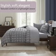 thumbnail image 2 of Virtu Queen Comforter Set, Seersucker Queen Size Comforter Set, 7-Pc All Season Bedding Comforter Set, Gray, 2 of 8