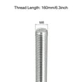 thumbnail image 2 of Uxcell Fully Threaded Rod M8 x 160mm 1.25mm Thread Pitch 304 Stainless Steel Right Hand Threaded Rods Bar Studs 2 Pack, 2 of 6