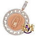 thumbnail image 2 of Real Genuine Diamonds Greek Style Virgin Mother Mary Pendent 10K Rose Gold Finish Charm Medallion, 2 of 5