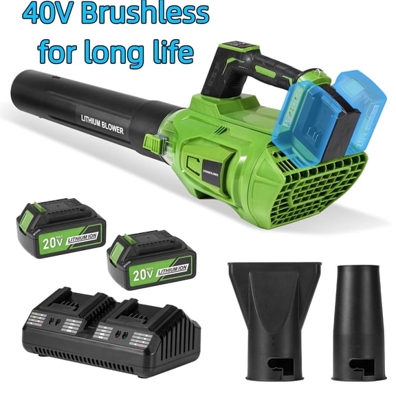 Naipo 40V Leaf Blower Cordless with 2 X 4.0Ah Battery and Charger, 620CFM Electric Leaf Blower with 5 Speed & Turbo Mode & Brushless Motor, Handheld Battery Powered Blower for Lawn Care/Garden/Yard