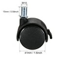 thumbnail image 2 of Furniture Casters 1.5 Inch Nylon M10 x 15mm Threaded Stem Swivel Caster Wheels w Brake 33lb Capacity Each Wheel, 2 of 5