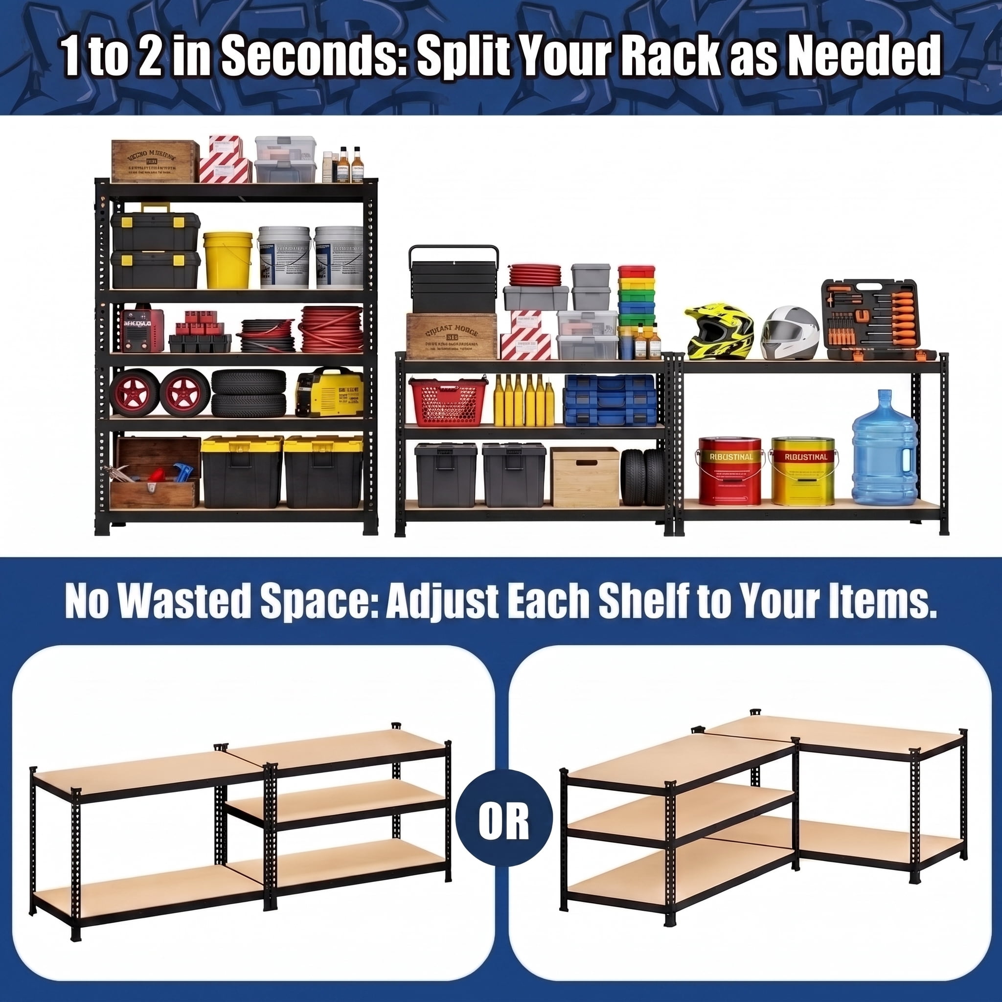 TrumanPick Garage Shelving Unit 5 Tier Adjustable Storage Shelves Metal Shelf Rack for Basement Pantry Kitchen, 32"W x 15.9"D x 63"H