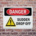thumbnail image 4 of (2 Pack) Sudden Drop Off OSHA Danger Sign 10 Inch X 7 Inch Indoor / Outdoor Rust-Free Aluminum Metal Signs for Workplace, Workshop, and Construction Site, Made in the USA, 4 of 8