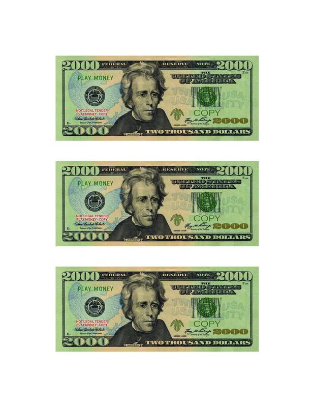 Ruvince Prop Money Copy 5 Dollar Full Print 2 Sides Realistic for Learning  Movies,Pranks, Videos,Tiktok 