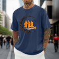thumbnail image 2 of IWRICH Walk for Peace Monks Journey T-Shirt for Men White Short Sleeve Tshirts Crew Neck Oversize Big and Tall Tops Z-01-Navy XXS, 2 of 4