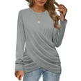 thumbnail image 2 of Women Blouses Button down Blouse Women Tops Athletic plus Size T Shirt Long Sleeve Shirt Nylon Womens Chiffon Blouses Ladies Summer Long Sleeve Dressy Shirts Shirts Pack 5 W S, 2 of 4