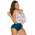 thumbnail image 3 of Swimsuits for Women Two Piece Bathing Suits Ruffled Flounce Top with High Waisted Bottom Bikini Set, 3 of 9