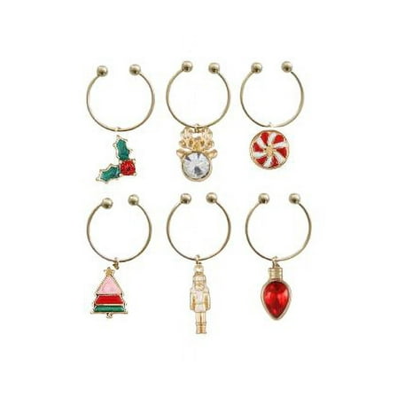Packed Party Holiday Treats Wine Charms, 6 Pieces