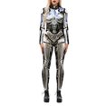 thumbnail image 1 of TheFound Justaucorps Squelette d'Halloween pour Femmes à Manches Longues, Pantalon, Col Roulé, 1 of 6