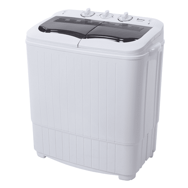 Compact Semi-automatic Washing Machine, Gray Cover Twin Tub with Built-in Drain Pump XPB35-188S 14.3(7.7 6.6)lbs