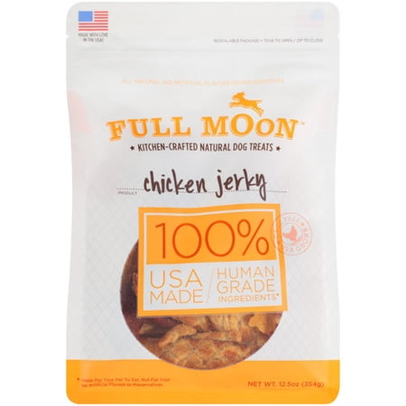 Full Moon All Natural Human Grade Dog Treats, Chicken Jerky, 12.5 Oz.
