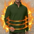 thumbnail image 2 of Momasggi Men's Quarter Zip Sweatshirts Winter Warm Sherpa Fleece Lined Pullover Sweatshirts Casual Long Sleeve Stand Collar Sweatshirt Army Green 2XL, 2 of 9