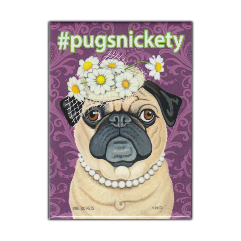 Retro Pets Hashtag Dog Series, Pug, Vintage Advertising Art, 2.