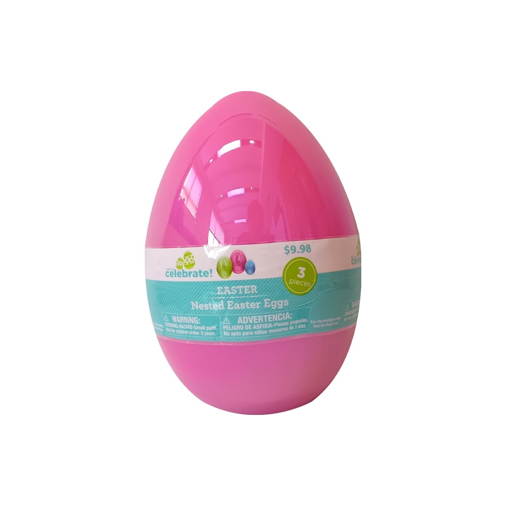 Way to Celebrate 3ct Nested Egg Asmt! Can Be Used to Decorate Your Easter!Material Plastic!