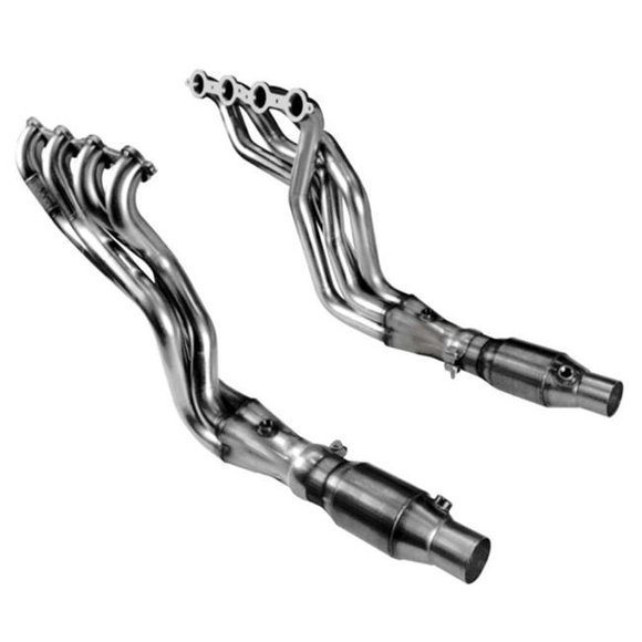 Kooks Headers 2250H430 1.87 x 3 in. 3 x 2.5 in. Stainless Steel Long Tube Headers with Green Catted Connection Pipes for 2010-2014 Chevy Camaro SS LS3-L99-6.2L