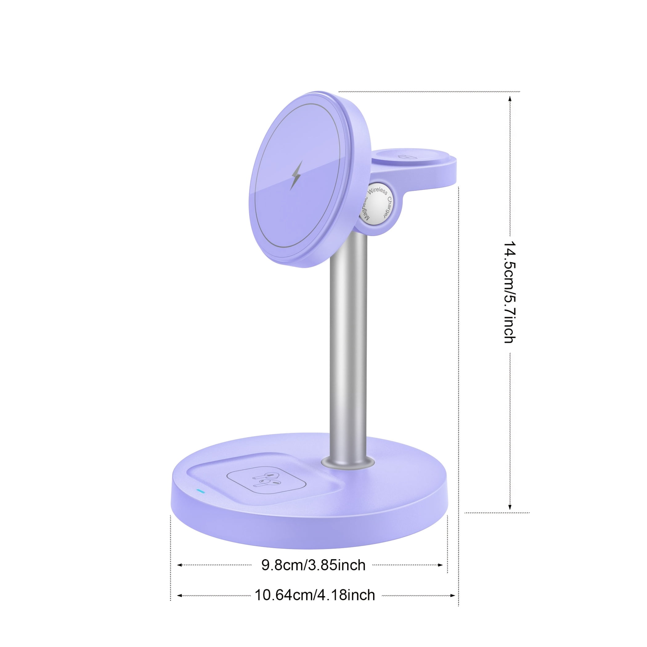 3-in-1 Magnetic Wireless Charger Stand: 15W Fast Charging for iPhone 16/15/14/13/12, Apple Watch & AirPods | Adjustable, Heat Dissipation, Strong Magnetic Grip, Dopamine Colors