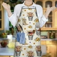 thumbnail image 6 of Beige Highland Cow Bucket Boot Flower Apron-Garden Aprons for Women with Pockets-Cotton Linen Waterproof Kitchen Cooking Gardening Aprons Adjustable for Kitchen,Cooking,BBQ and Salon 33x27 Inch, 6 of 7