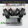 thumbnail image 3 of SOULWIT Lambskin Replacement Ear Pads for Sennheiser Momentum 1.0 Over/Around Ear Headphones, Ear Pads Cushions with Softer Lambskin, High-Density Noise Isolation Foam - Black, 3 of 6