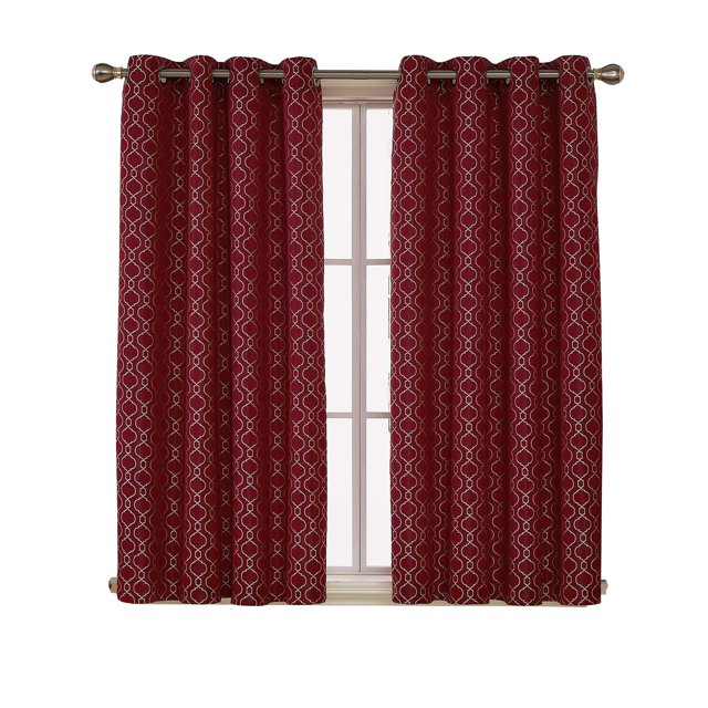 Deconovo Cortinas opacas rojas de 132 x 114 cm con aislamiento térmico para ventanas