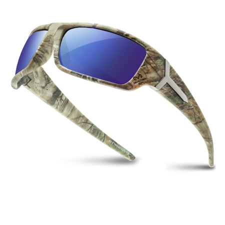 RealTree Xtra Camouflage Print Hunting Fishing Polarized Sport Sunglasses Blue Lens