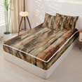 thumbnail image 2 of Homewish Vintage Brown Stripes Zipper Twin Comforter Sets with Fitted Sheet and 2 Pillowcases,Classic Geometric Abstract Zipper Bedding Set,Reversible,4pcs, 2 of 8
